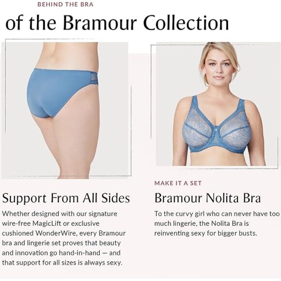 Set of 3! Panties 3XL Briefs Bramour Nolita 3XL FITS 35-36" Waist Low Cut Blue - Picture 9 of 16